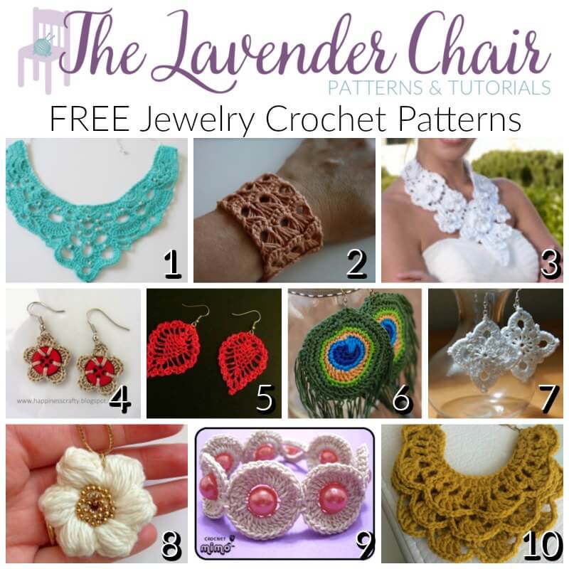 FREE Jewelry Crochet Patterns - The Lavender Chair
