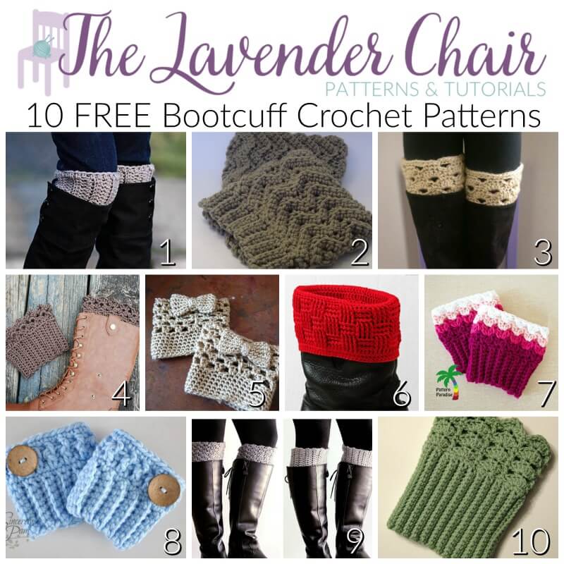 Free Bootcuff Crochet Patterns -  The Lavender Chair