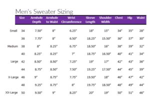 Crochet Mitten Size Chart