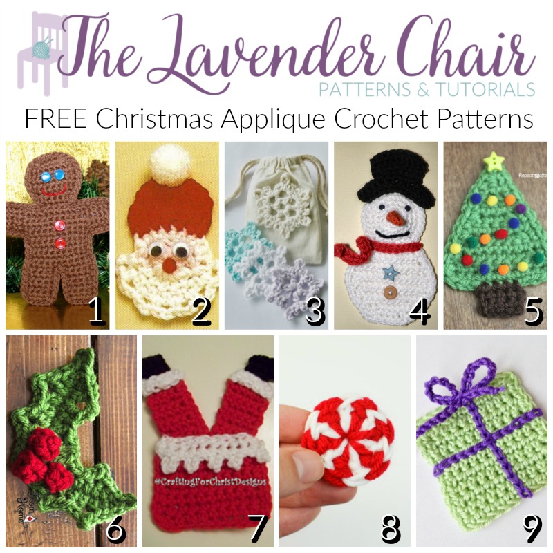 Christmas Applique Crochet Patterns - The Lavender Chair
