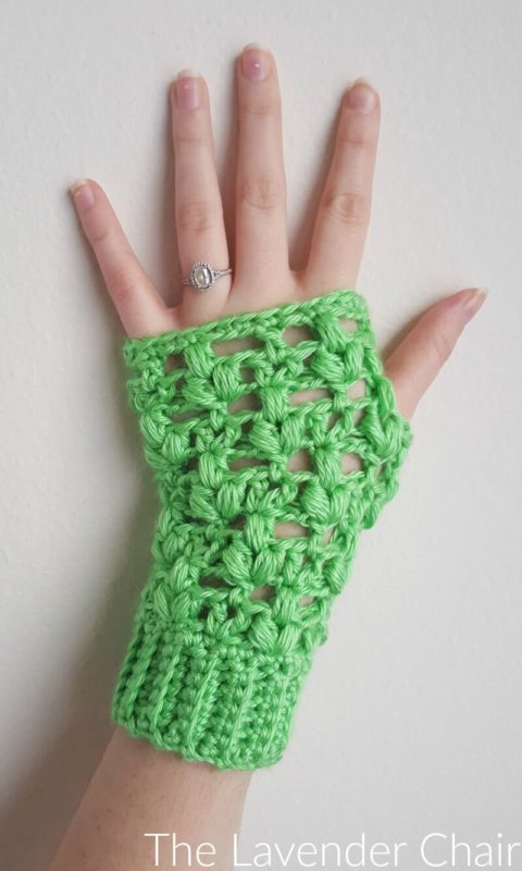 Clover Puff Fingerless Gloves - Free Crochet Pattern - The Lavender Chair