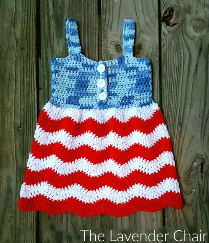 Red White and Blue Jean Dress - Free Crochet Pattern - The Lavender Chair
