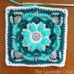 Lotus Flower Mandala Square - Free Crochet Pattern - The Lavender Chair