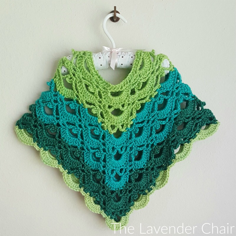 Gemstone Lace Poncho (Toddler/Child) - Free Crochet Pattern - The Lavender Chair