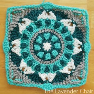 Starflower Mandala Square -  Free Crochet Pattern - The Lavender Chair