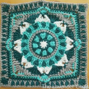 Starflower Mandala Square -  Free Crochet Pattern - The Lavender Chair