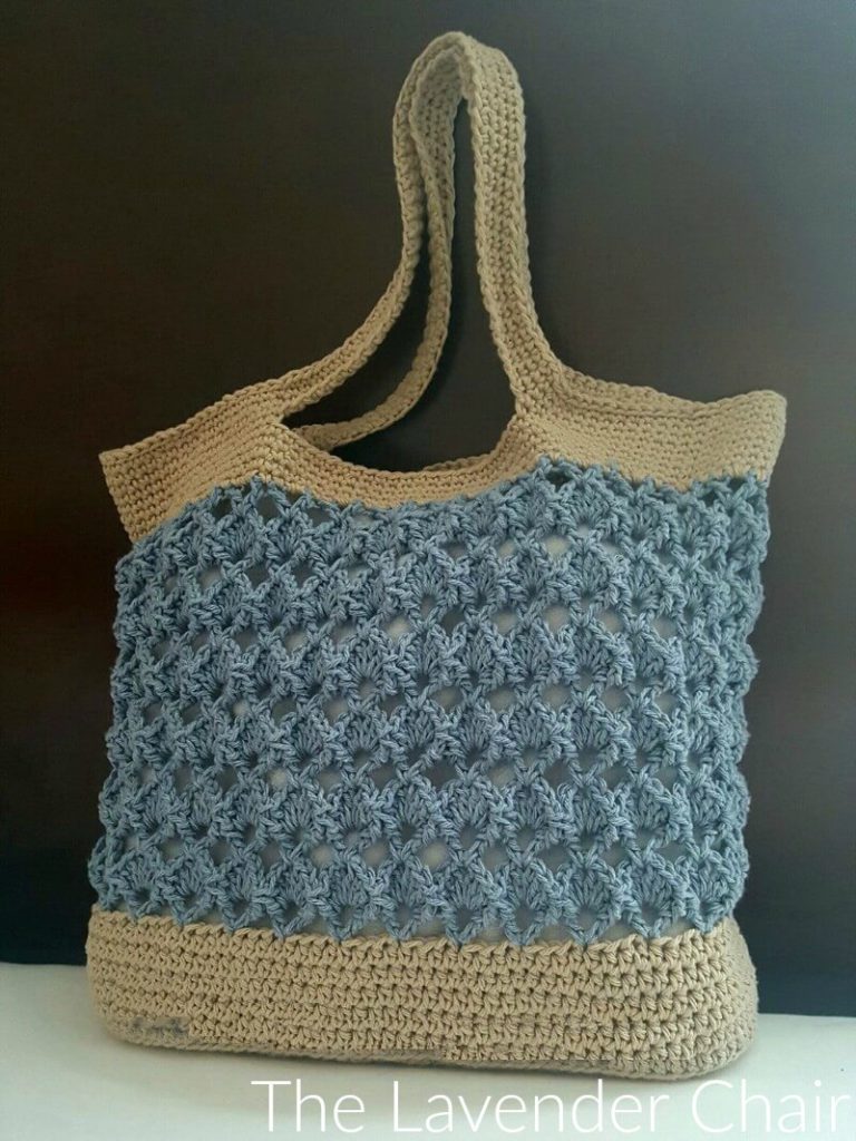 Sensu Fan Market Tote - Free Crochet Pattern - The Lavender Chair