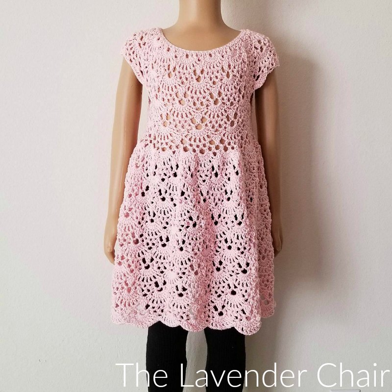 Rounded Yoke Lacy Shells Dress - Free Crochet Pattern - The Lavender Chair