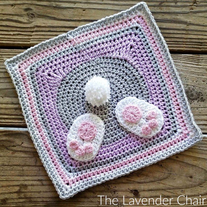 Bunny  Bum Square - Free Crochet Pattern - The Lavender Chair