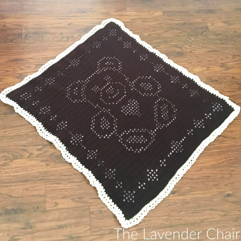 Filet Teddy Bear Blanket - Free Crochet Pattern - The Lavender Chair