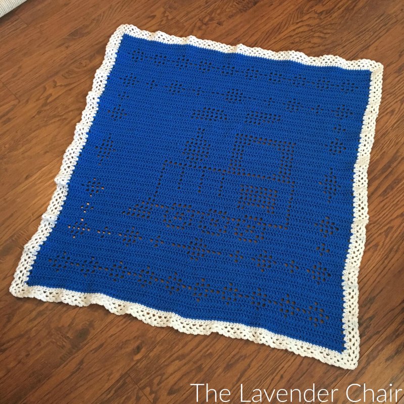 Filet Train Blanket - Freee Crochet pattern - The Lavender Chair