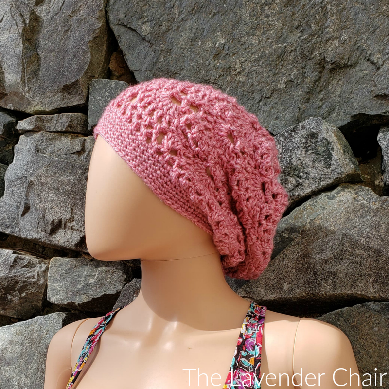 Lacy Shells Slouchy Beanie - Free Crochet Pattern - The Lavender Chair