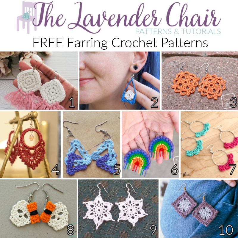 Free Earring Crochet Patterns - The Lavender Chair