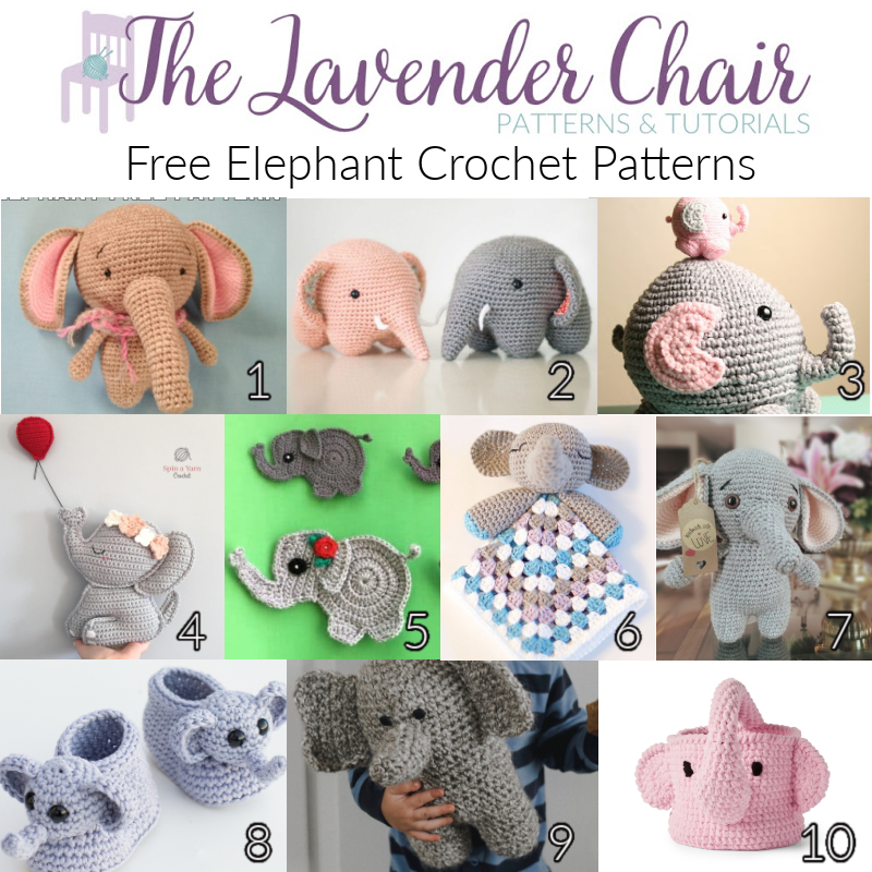 Free Elephant Crochet Patterns - The Lavender Chair