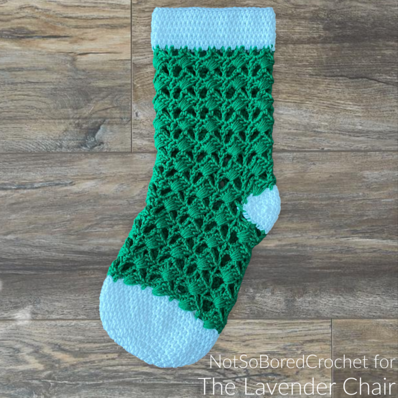 Textured Fan Stocking - Free Crochet Pattern - The Lavender Chair