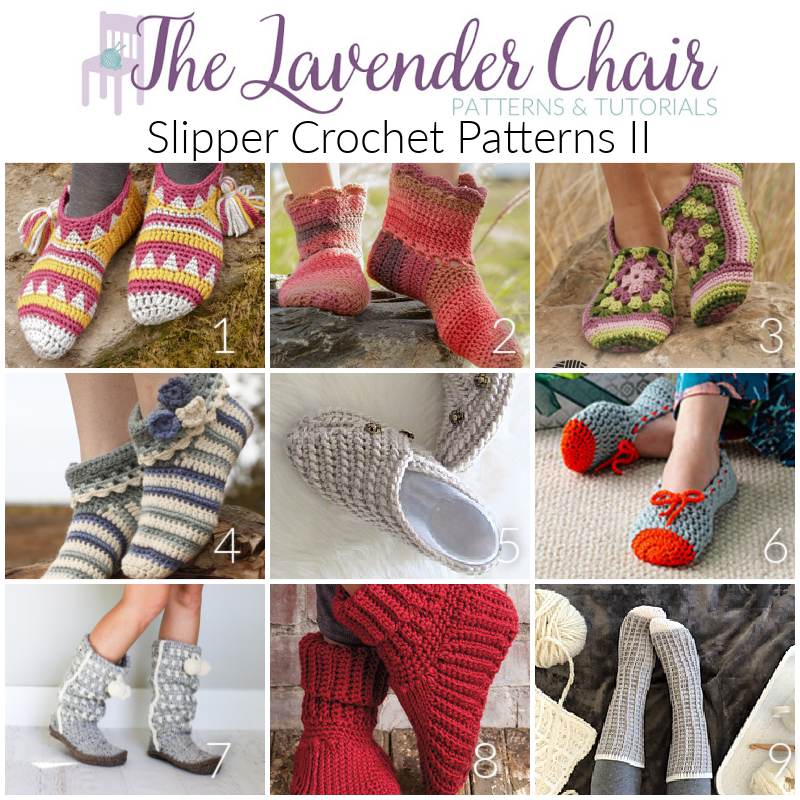 Slipper Crochet Patterns II - The Lavender Chair