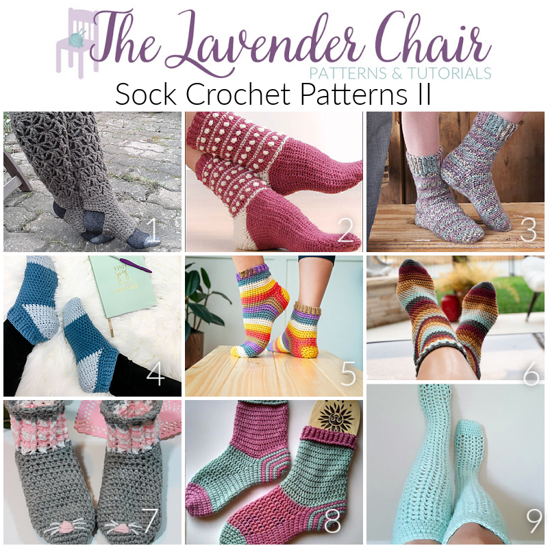 Sock Crochet Patterns II - The Lavender Chair
