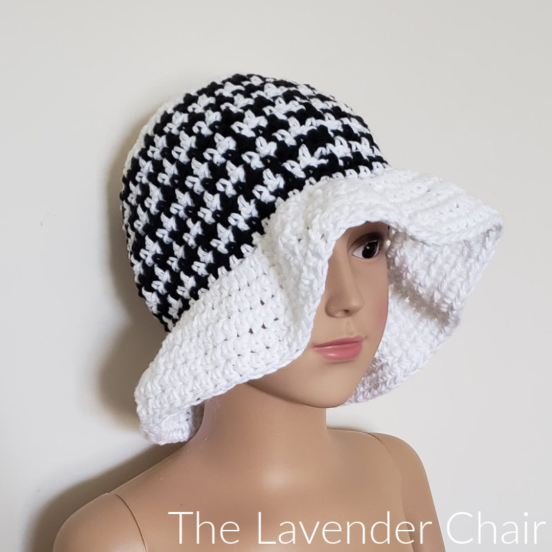Houndstooth Sun Hat Child - Free Crochet Pattern - The Lavender Chair