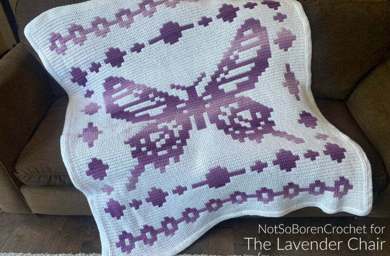 Mosaic Butterfly Blanket - Free Crochet Pattern - The Lavender Chair