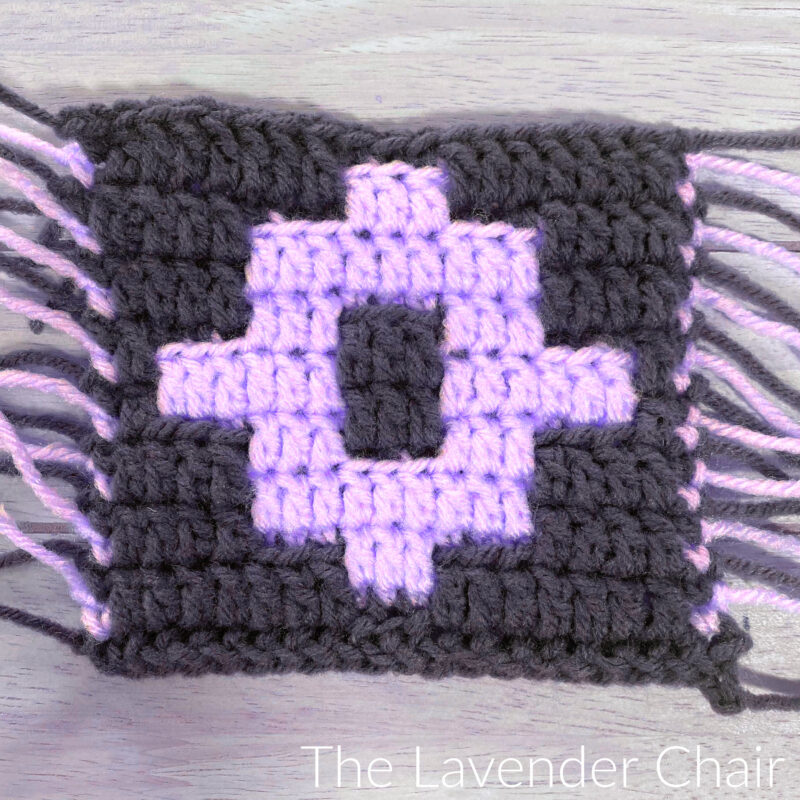 Mosaic Test Square - All you need to know about mosaic crochet - The Lavender Chair