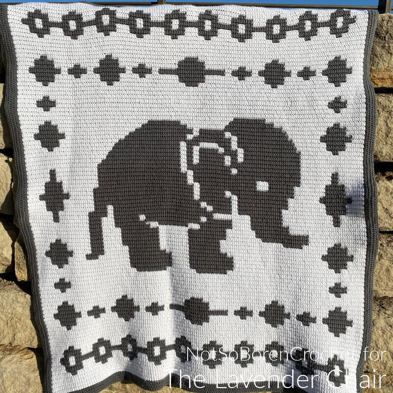Mosaic Elephant Blanket - Free Crochet Pattern - The Lavender Chair