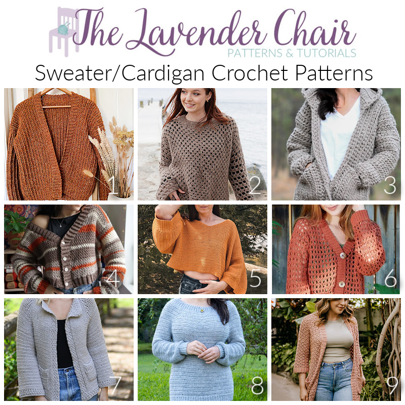 FREE Sweater.Cardigan Crochet Patterns - The Lavender Chair