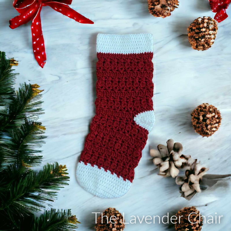 Crossed Bobble Stocking - Free Crochet Pattern - The Lavender Chair
