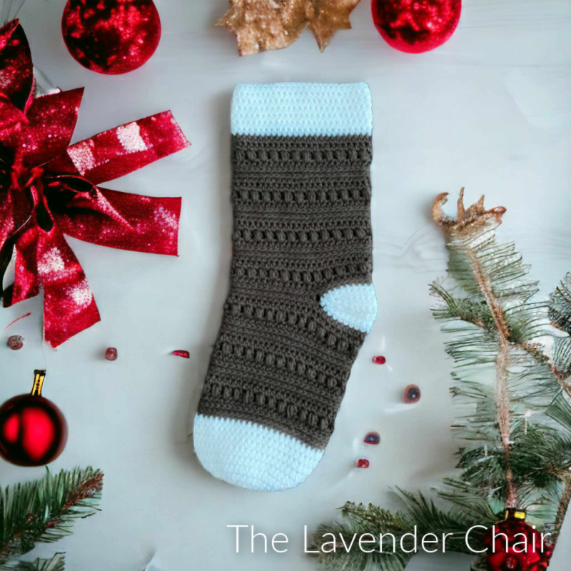 Rocky Road Stocking - Free Crochet Pattern -The Lavender Chair
