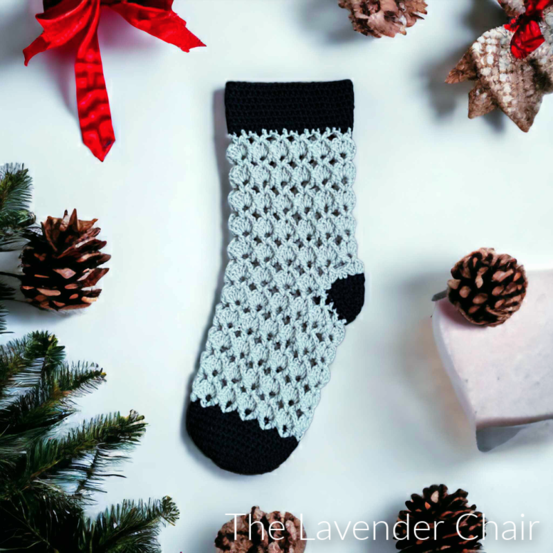Sensu Fan Stocking - Free Crochet Pattern - The Lavender Chair