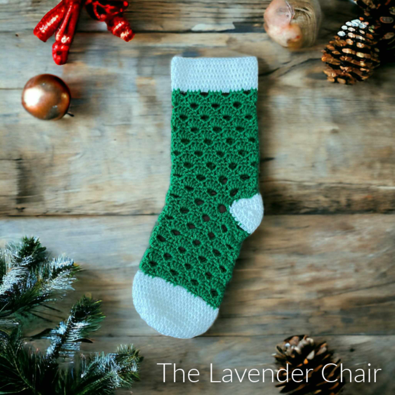Stacked Shells Stocking - Free Crochet Pattern - The Lavender Chair