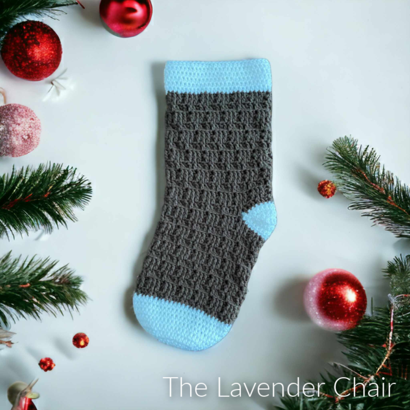 Textured Spike Stocking - Free Crochet Patterns -  The Lavender Chair