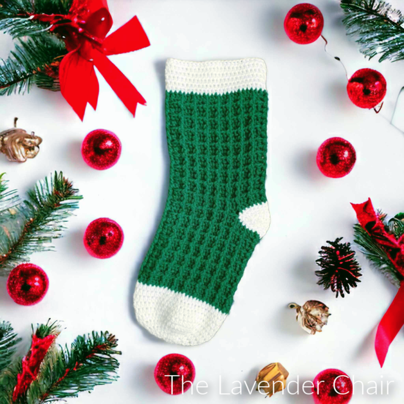 Waffle Stitch Stocking - Free Crochet Pattern - The Lavender Chair