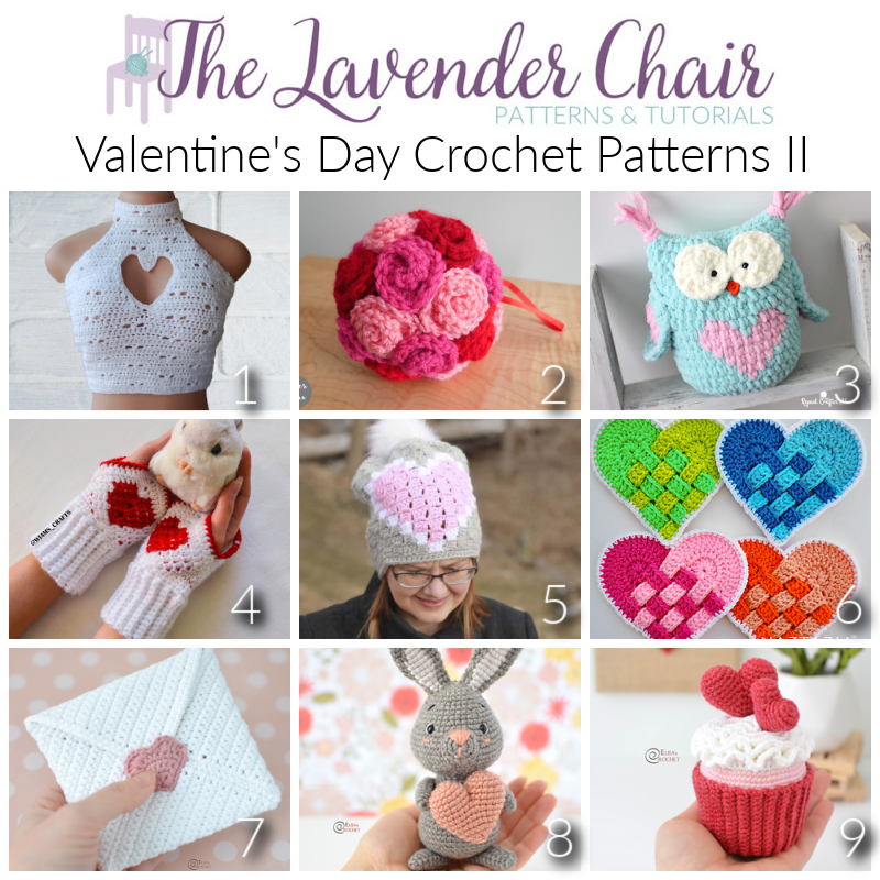 FREE Valentine's Day Crochet Patterns -The Lavender Chair